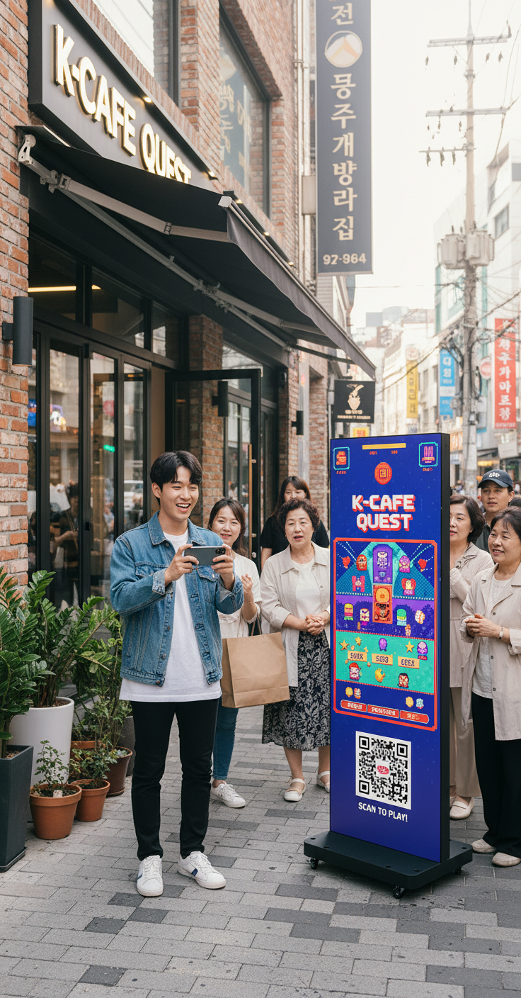 매장 앞 LED 게임